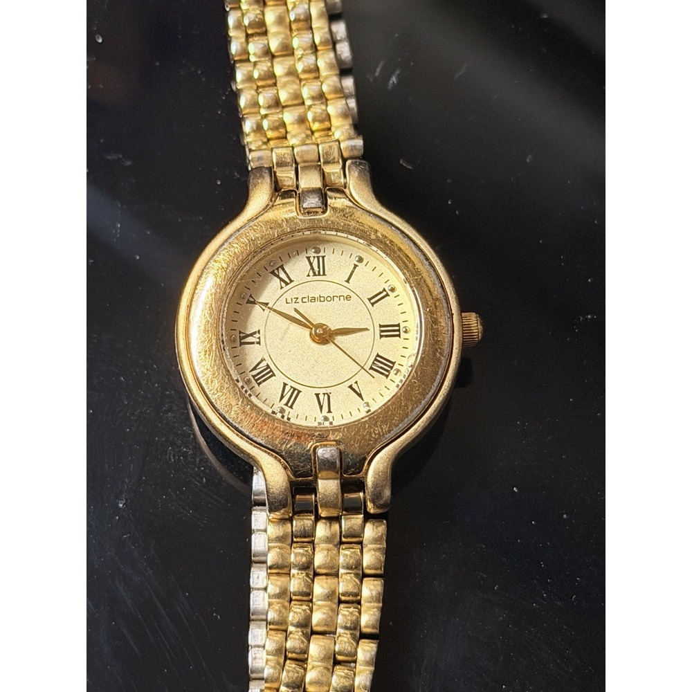 Liz Claiborne Women's Quartz Watch Gold Tone Two-Tone For Parts/Repair